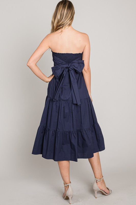 The Allie Bow Dress (Navy)