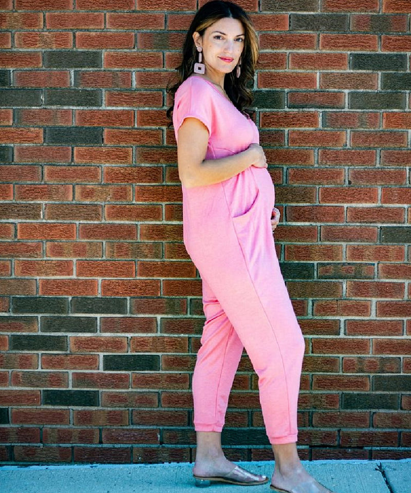 The Gia Maternity Jumpsuit (Coral)