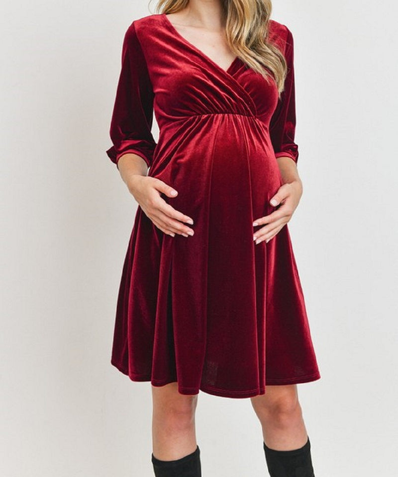 The Holly Maternity & Nursing Velvet Dress Bump City The Holly Maternity & Nursing Velvet Dress Bump City