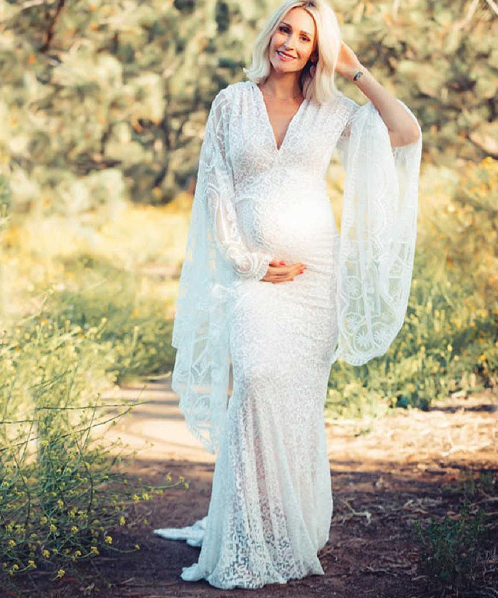 The Georgia Boho Sleeve Lace Maternity Gown Bump City The Georgia Boho Sleeve Lace Maternity Gown Bump City