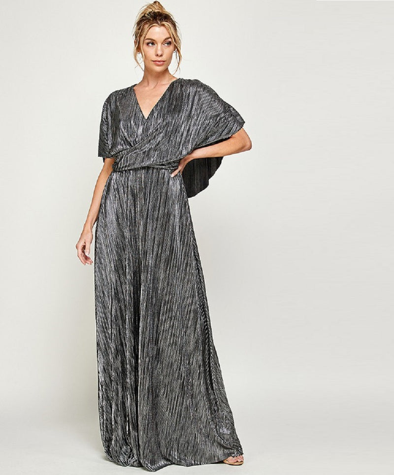 The Cleo Cape Gown (Silver)