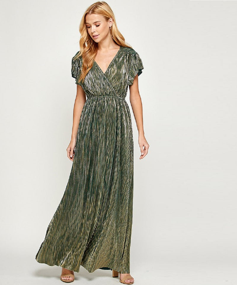 The Peyton Metallic Gown (Green)